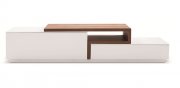 TV045 TV Stand in White Lacquer/Walnut by J&M Furniture