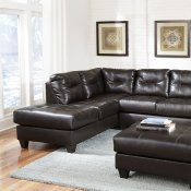4802 Sectional Sofa in Brown Leatherette w/Optional Ottoman