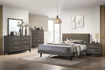Valdemar Bedroom Set 5Pc BD00571Q in Brown & Gray by Acme