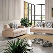 Grey Fabric Modern Adjustable Circular Sofa w/End Table
