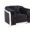 Pyroden Sofa LV00296 in Black Velvet & Chrome by Acme w/Options