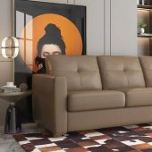 Noci Sofa w/Sleeper LV01293 in Khaki Leather by Mi Piace