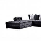 LCL-003 Sectional Sofa in Black Velvet