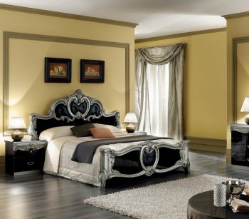 Barocco Classic Two-Tone Finish Bedroom by Camelgroup, Italy [EFBS-Barocco-Black-Silver]