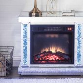 Noralie Electric Fireplace 90864 in Mirrored by Acme