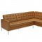 Loft L-Shaped Sectional Sofa in Tan Leather by Modway