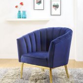Colla Set of 2 Accent Chairs 59815 in Blue Velvet & Gold by Acme