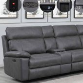 Albany Power Sectional Sofa 603270 in Grey Leatherette - Coaster