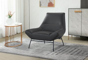 U8949 Accent Chair in Dark Gray Leather by Global [GFAC-U8949 Dark Gray]