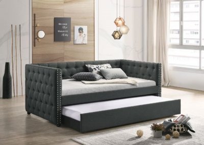 Romona Twin Daybed 39450 in Gray Fabric by Acme w/Trundle