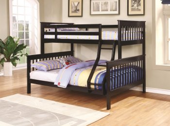 Chapman 460259 Twin over Full Bunk Bed in Black by Coaster [CRKB-460259 Chapman]