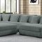 Bella Sectional Sofa in Gray Corduroy Fabric w/Optional Ottoman