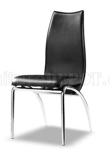 Set of 4 Contemporary Dining Chairs W/Leather Match Upholstery - Click Image to Close