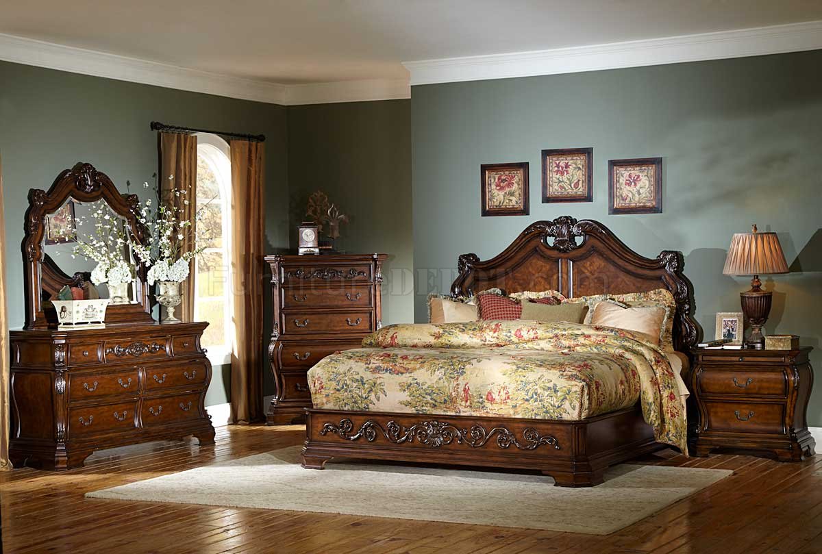 Cherry 2106 Cromwell Classic Bedroom by Homelegance w/Options - Click Image to Close