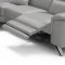Denver Sectional Sofa in Fume Leather by ESF w/Recliner