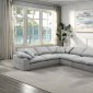 Naveen Sectional Sofa LV01563 in Gray Linen by Acme w/6 Pillows