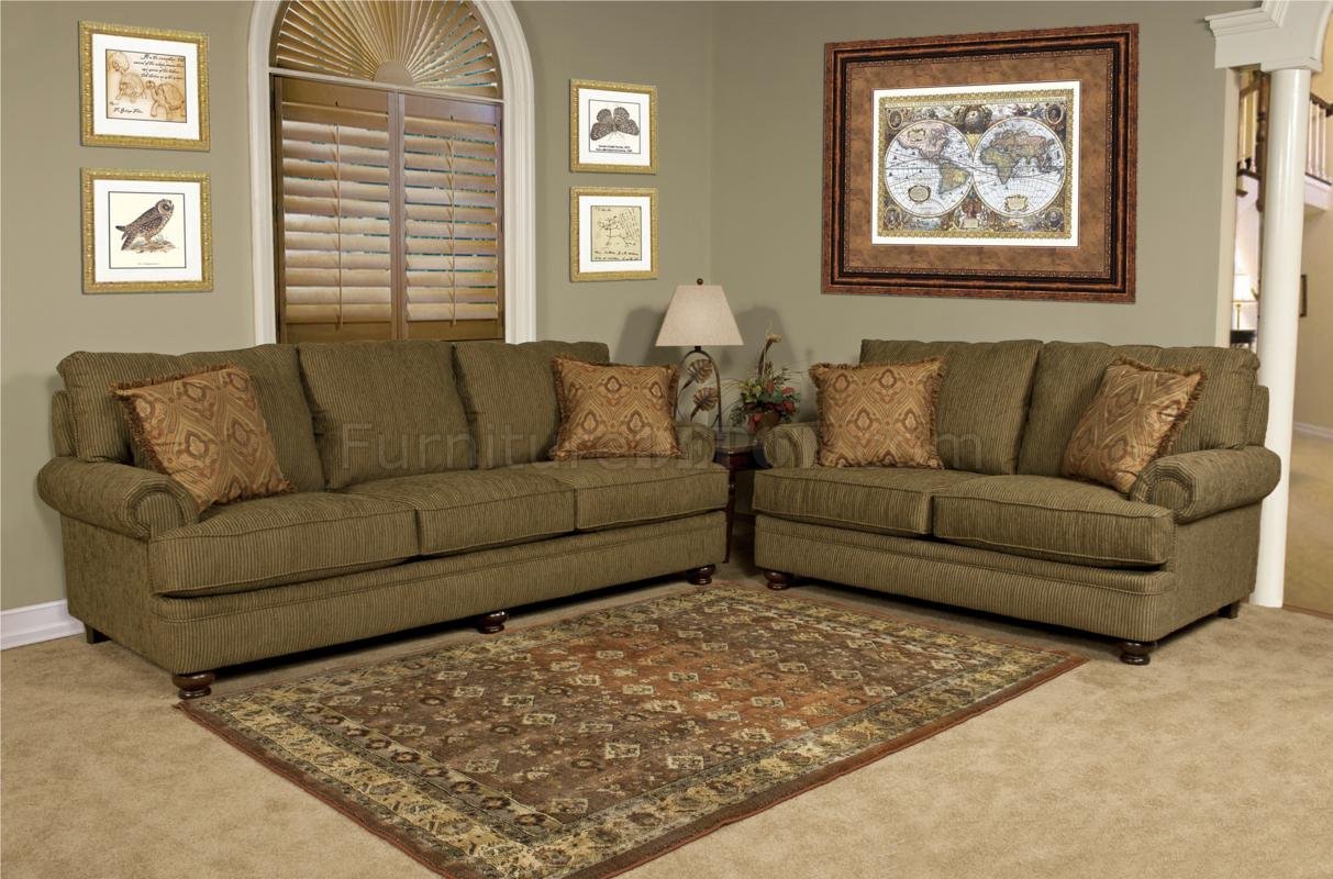 Olive Fabric Modern Loveseat & Sofa Set w/Optional Items - Click Image to Close