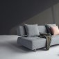Long Horn D.E.L. Sofa Bed in Twist Granite 565 by Innovation