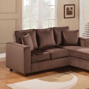 Willa Sectional Sofa in Chocolate Microfiber by Acme Furniture
