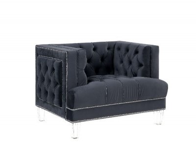 Ansario Chair 56462 in Charcoal Velvet by Acme