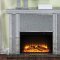 Nowles Fireplace 90457 in Mirror & Faux Crystals by Acme