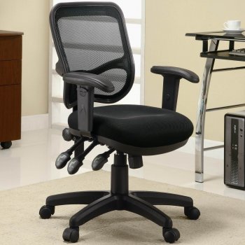Black Mesh Back Modern Office Chair w/Ergonomic Seat [CROC-800019]