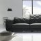 Black Leather 3PC Living Room Set w/Steel Legs