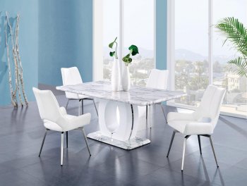D894DT Dining Table in White by Global w/Optional D4878DC Chairs [GFDS-D894DT-D4878DC]
