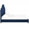 Primrose Upholstered Platform Queen Bed in Navy Velvet by Modway