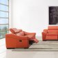 8021 Reclining Sofa in Orange Full Leather by ESF w/Options
