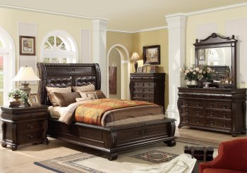Rich Mahogany Finish Traditional Bedroom w/Optional Items [AEBS-2160]