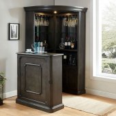 Voltaire 2Pc Bar Table & Curio Set CM-CR142GY in Gray