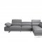 Barts Sectional Sofa in Gray Leather by Beverly Hills