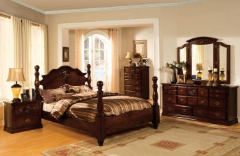 CM7571 Tuscan II Bedroom Set in Glossy Dark Pine w/Options [FABS-CM7571 Tuscan II]