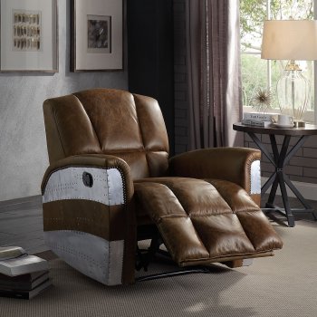 Brancaster Power Recliner 59718 in Retro Brown Leather by Acme [AMAC-59718 Brancaster]