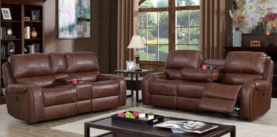 Walter Power Motion Sofa CM6950BR-PM in Brown Leatherette