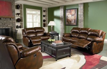 Dark Brown Full Bonded Leather Casual Living Room Sofa w/Options [CRS-600471-Morrell]