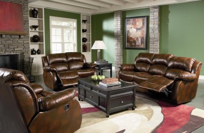 Dark Brown Full Bonded Leather Casual Living Room Sofa w/Options