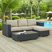 Sojourn Outdoor Patio 3Pc Sectional Set EEI-1889 by Modway
