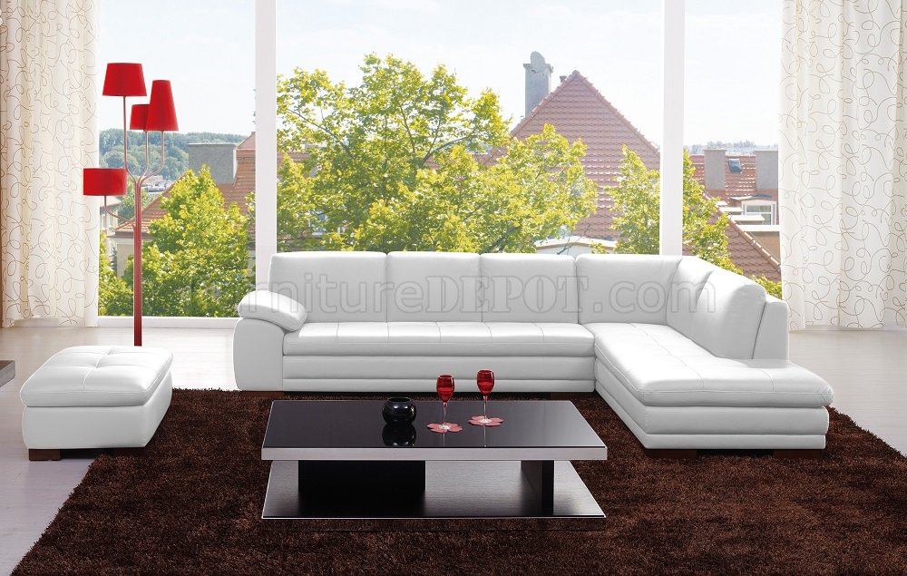 625 Sectional Sofa In White Italian, Italian Leather Sectional Sofa