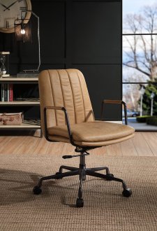 Eclarn Office Chair 93174 in Rum Top Grain Leather by Acme