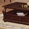 Rich Brown Cherry Finish Cocktail Table w/Drawer Storage