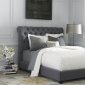 150-BR Upholstered Sleigh Bed in Dark Gray Fabric by Liberty