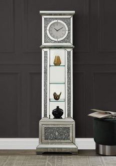 Noralie Grandfather Clock AC00348 in Mirror w/LED by Acme