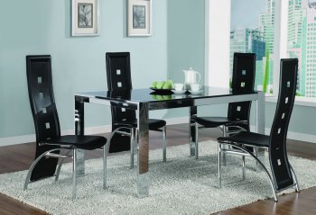 Chrome Metal Frame Dining Room Table w/Tinted Glass Top [CRDS-137-120280]