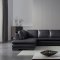 ML157 Sectional Sofa in Black Leather by Beverly Hills