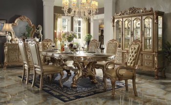 Dresden Dining Room 7Pc Set 63150 in Gold Tone Patina by Acme [AMDS-63150 Dresden]