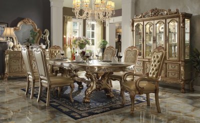 Dresden Dining Room 7Pc Set 63150 in Gold Tone Patina by Acme