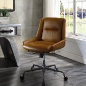 Ambler Office Chair 92499 Saddle Brown Top Grain Leather by Acme