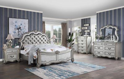 Melrose Bedroom Set in Silver